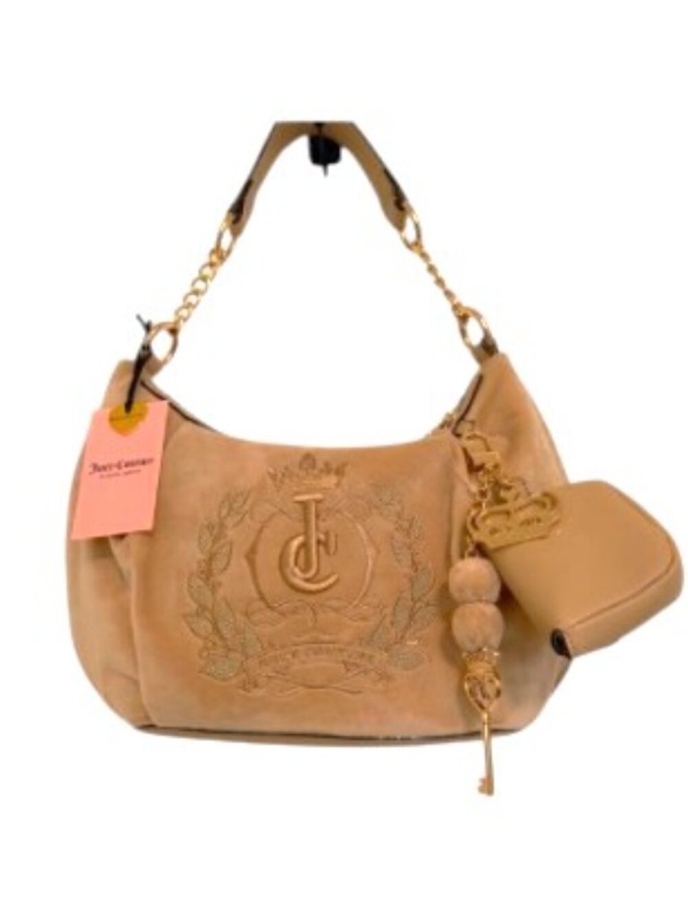 Juicy Couture Beige Embroidered Shoulder Bag